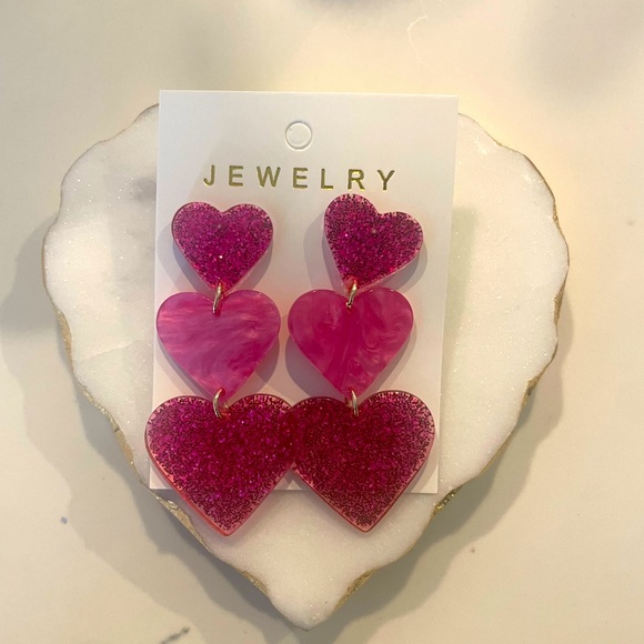Jewelry - 3 Heart Drop Earrings